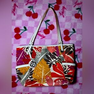 Relic by Fossil Heather Medium Tote Tropical Print canvas Handbag